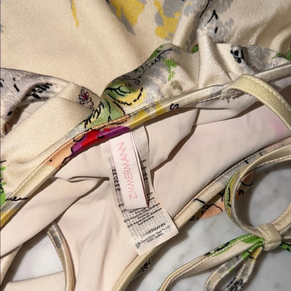 Zimmermann Multicolor Floral One-Shoulder Swimsuit 2Y - Picture 8 of 9